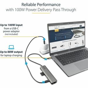 StarTech.com USB C Multiport Adapter, USB-C to 4K 60Hz HDMI 2.0, 100W PD Pass-through, SD, USB, GbE, USB Type-C Mini Dock,