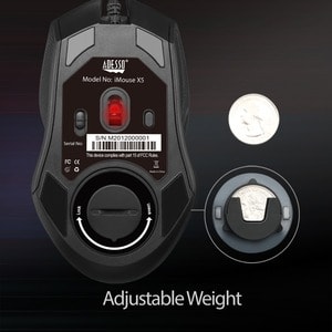 Adesso iMouse iMouse X5 Gaming Mouse - USB - Optical - 7 Button(s) - Cable - 6400 dpi - Scroll Wheel - Symmetrical