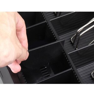 Adesso MRP-13CD Cash Drawer - 4 Bill - 5 Coin - 2 Media Slot - 3 Lock Position - Steel - 82.6 mm Height x 330.2 mm Width x