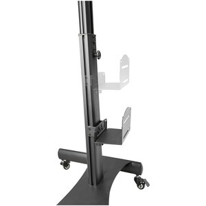 StarTech.com Mobile Standing Workstation with Monitor Mount, CPU/PC Holder, Height Adjustable Desktop Computer Cart, Stand