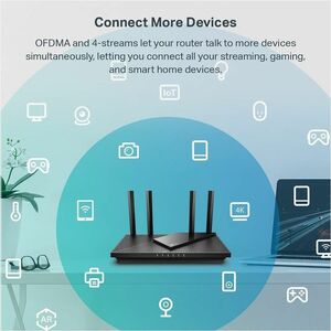 TP-Link Archer AX55 Wi-Fi 6 IEEE 802.11ax Ethernet Wireless Router - Dual Band - 2.40 GHz ISM Band - 5 GHz UNII Band - 4 x