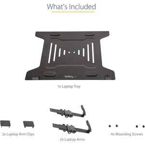StarTech.com Mounting Tray for Notebook - Black - Height Adjustable - 23.9 cm to 41.9 cm (16.5") Screen Support - 4.50 kg 