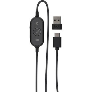 Logitech Zone 有线 头戴式 立体声 耳机 - 双声道 - 耳罩 - 32 欧姆 - 20 Hz 到 16 kHz - 单向, 全向, 降噪 麦克风 - C型 USB