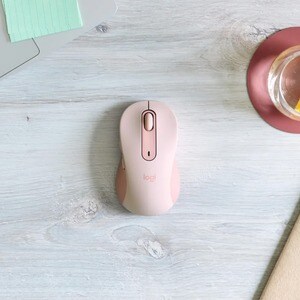 Logitech Signature M650 Mouse - Bluetooth/Radio Frequency - USB - Optical - 5 Button(s) - 5 Programmable Button(s) - Rose 