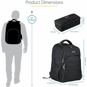 StarTech.com 17.3" Laptop Backpack w/ Removable Accessory Case, Professional IT Tech Backpack for Work/Travel/Commute, Nyl