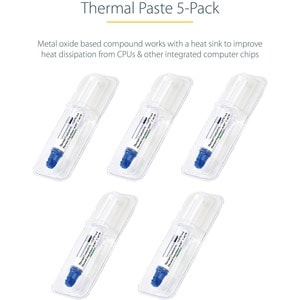 StarTech.com Thermal Paste, Pack of 5 Syringes (1.5g/ea), Metal Oxide Heat Sink Compound, CPU Paste - 5-pack of 1.5g therm