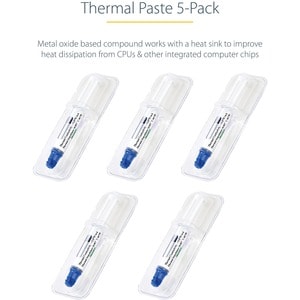 StarTech.com Thermal Paste, Pack of 5 Syringes (1.5g/ea), Metal Oxide Heat Sink Compound, CPU Paste - 5-pack of 1.5g high-