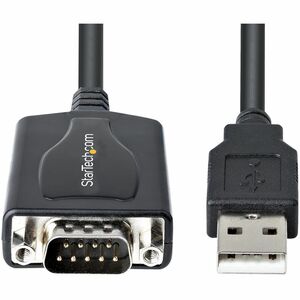 StarTech.com 3ft (1m) USB to Serial Cable with COM Port Retention, DB9 Male RS232 to USB Converter, USB to Serial Adapter,