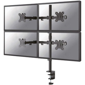 Neomounts Desk Mount for Monitor, Flat Panel Display - Black - Height Adjustable - 4 Display(s) Supported - 33 cm to 81.3 