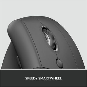 Logitech Lift Ergo Mouse - Optical - Wireless - Bluetooth/Radio Frequency - Graphite - USB - 4000 dpi - Scroll Wheel - 4 B