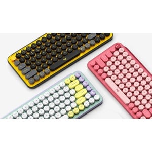 Logitech POP Keys Keyboard - Wireless Connectivity - Bluetooth - 5.1 - 32.81 ft - 4 Hot Key(s) - Emoji Hot Key(s) - Chrome