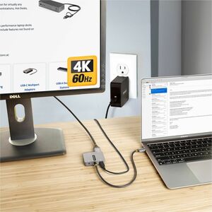 StarTech.com USB C Video Adapter, USB C to HDMI VGA Multiport Adapter, 3.5mm Audio, 4K 60Hz HDR, 100W PD 3.0 PT, USB C Dis