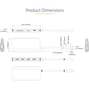 USB C MULTIPORT ADAPTER 4K 60HZ HDMI VIDEO/5GBPS USB HUB/100W PD