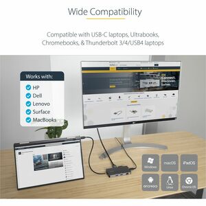 StarTech.com USB C Multiport Adapter, Dual HDMI, 4K 60Hz, 2x 5Gbps USB-A Hub, 100W Power Delivery, GbE, SD/MicroSD, USB C 