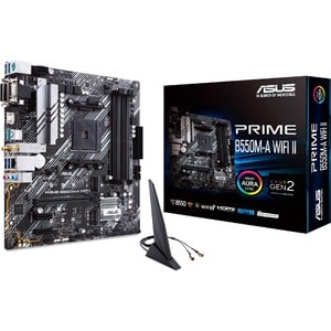 Asus Prime B550M-A WIFI II Desktop Motherboard - AMD B550 Chipset - Socket AM4 - Micro ATX - Ryzen 3, Ryzen 5, Ryzen 7, Ry