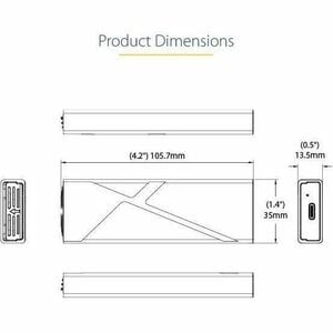 StarTech.com USB-C 10Gbps to M.2 NVMe or M.2 SATA SSD Enclosure, Tool-free M.2 PCIe/SATA SSD Aluminum Enclosure, USB-C & U