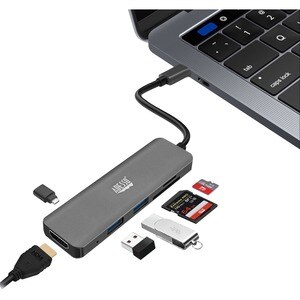 Estación de acoplamiento Adesso AUH-4020 USB Tipo C para Notebook/Tableta/Smartphone/Monitor - 60 W - Conforme con normas 