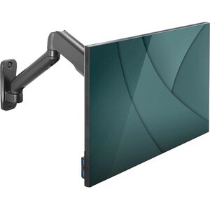 Digitus Wall Mount for Monitor, Flat Panel Display, Curved Screen Display, LCD Display - Matte Black - Height Adjustable -