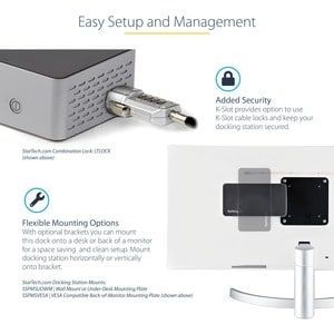 StarTech.com Docking Station USB-C - Quad Monitor DisplayPort/HDMI 4K 60Hz - Dock USB-C Multi HDMI/DP, PD 100W, Hub USB, L