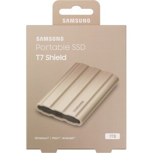 Samsung T7 MU-PE1T0K/WW 1 TB Portable Rugged Solid State Drive - External - Moonrock Beige - Desktop PC, MAC Device Suppor