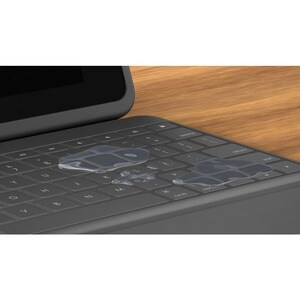 Estuche de teclado/cubierta Logitech Rugged Folio (Folio) iPad (7Ş generación) Tableta - Grafito - Anti salpicaduras/Derra