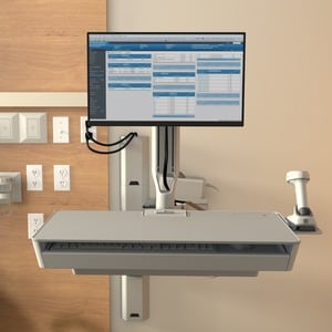 Ergotron CareFit Mounting Arm for Monitor, Mouse, Keyboard, LCD Display, Mount Extension - White - Height Adjustable - 68.