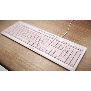 CHERRY STREAM Keyboard - Cable Connectivity - USB Interface - English (UK) - Scissors Keyswitch - 10 Hot Key(s) - Volume D