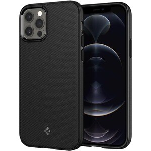 Spigen Mag Armor Case for Apple iPhone 12, iPhone 12 Pro Smartphone - Matte Black - Shock Absorbing, Scratch Resistant - T