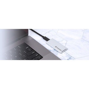 Transcend ESD260C 250 GB Portable Solid State Drive - External - Silver - USB 3.1 (Gen 2) - 520 MB/s Maximum Read Transfer