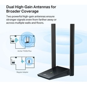 TP-Link Archer TX20U Plus Dualband Wi-Fi Adapter - IEEE 802.11ax - USB 3.0 - 1,76 Gbit/s - 2,40 GHz ISM - 5 GHz UNIIDesktop