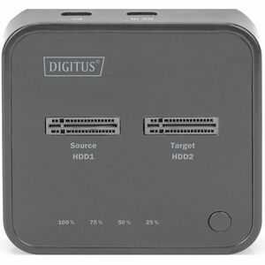 Digitus Drive Dock M.2 - USB 3.2 (Gen 2) Type C Host Interface - Black - Hot Swappable Bays - 2 x SSD Supported - 8 TB Tot