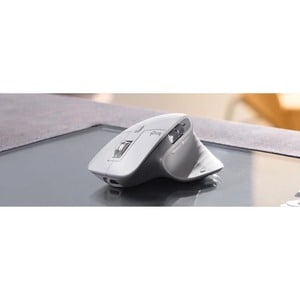 Logitech MX MASTER 3S Mouse - Bluetooth/Radio Frequency - USB - Optical - 7 Button(s) - Pale Gray - Wireless - 2.40 GHz - 
