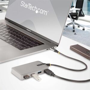 StarTech.com 4-Port USB-C Hub, 5Gbps, Bus Powered, 4x USB-A Ports, Optional Auxiliary Power, Portable USB Type-C Hub, 1ft/