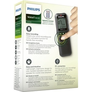 Philips Voice Tracer DVT1160 Voice Recorder 8GB - [Built-in ]Microphone, Speaker - 8 GB Flash Memory - WAV, PCM - High Qua