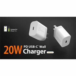 j5create JUP1420-FN 20 W AC Adapter - 1 Pack - Universal Adapter - 1 USB Type-C - For iPhone, Smart Watch, iPad Air, iPad 