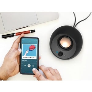 Creative Pebble V3 2.0 Bluetooth Speaker System - 8 W RMS - Black - Tabletop - 100 Hz to 17 kHz