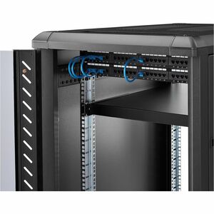 StarTech.com 1U 4-Post 19.5 to 38in Adjustable Mounting Depth Rack Mount Shelf - Heavy Duty Fixed Rack Shelf - 330 lb / 15