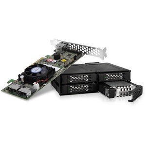 Icy Dock ToughArmor MB699VP-B V3 Drive Enclosure for 5.25" PCI Express NVMe 4.0, U.2, U.3 - SFF-8612 OCuLink Host Interfac