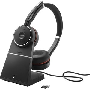 Jabra Evolve 75 Wireless On-ear Stereo Headset - Black - Binaural - Ear-cup - 3000 cm - Bluetooth - 150 Hz to 6.80 kHz - N