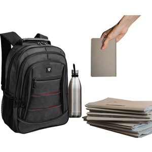 V7 Professional CBPX16-BLK Carrying Case (Backpack) for 39.6 cm (15.6") to 40.9 cm (16.1") Notebook - Black - RFID Resista