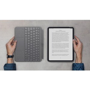 Logitech Combo Touch Tastatur/Cover Apple, Logitech iPad (10. Generation) Tablet - Grau - Webstoff Außenmaterial - Abriebf