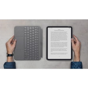 Logitech Combo Touch Tastatur/Cover Apple, Logitech iPad (10. Generation) Tablet - Grau - Plastik Körper - Webstoff Außenm
