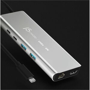 j5create JCD403-N USB4 Docking Station for Monitor, Notebook - Charging Capability - Space Gray - 4K, 8K - 7680 x 4320 - 4