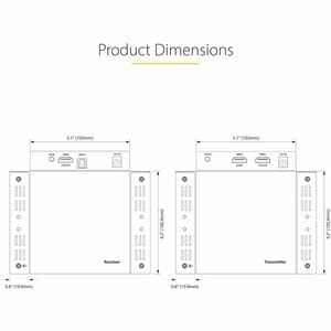 StarTech.com HDMI-Verlängerung - Schwarz - 2 x Netzwerk (RJ-45) - 3 x HDMI - 70,10 m Erweiterter Flächenbereich - Metall