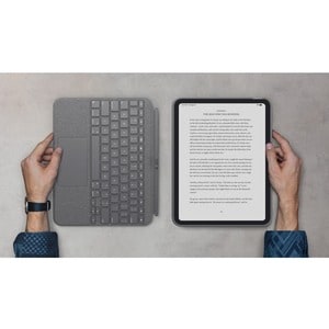 Logitech Combo Touch Keyboard/Cover Case Apple, Logitech iPad (10th Generation) Tablet - Oxford Gray - Scrape Resistant, B