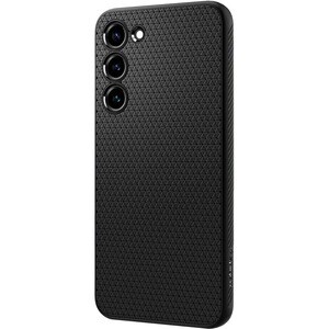 Spigen Liquid Air Case for Samsung Galaxy S23 Smartphone - Geometric Design - Matte Black - Drop Resistant, Anti-slip, Sho