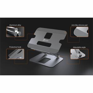 j5create JTS127-N Altura ajustável Sustentação do Notebook - Até 40,6 cm (16") Suporte de ecrã - 4 kg Capacidade de carga 