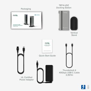 Plugable Thunderbolt 4 & USB4 Quad Display Docking Station With 98W Charging - for Monitor, Notebook, Desktop PC - Memory 