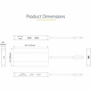 StarTech.com USB 3.2 Gen 1 (3.1 Gen 1) Type-C Docking Station for Tablet PC, Notebook - Memory Card Reader - SD, SDXC, SDH
