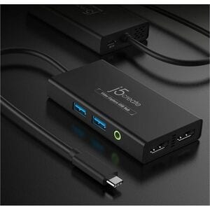 j5create JVA01 Video Capturing Device - Black - Functions: Video Streaming, Video Capturing - USB 3.2 Type C - 3840 x 2160